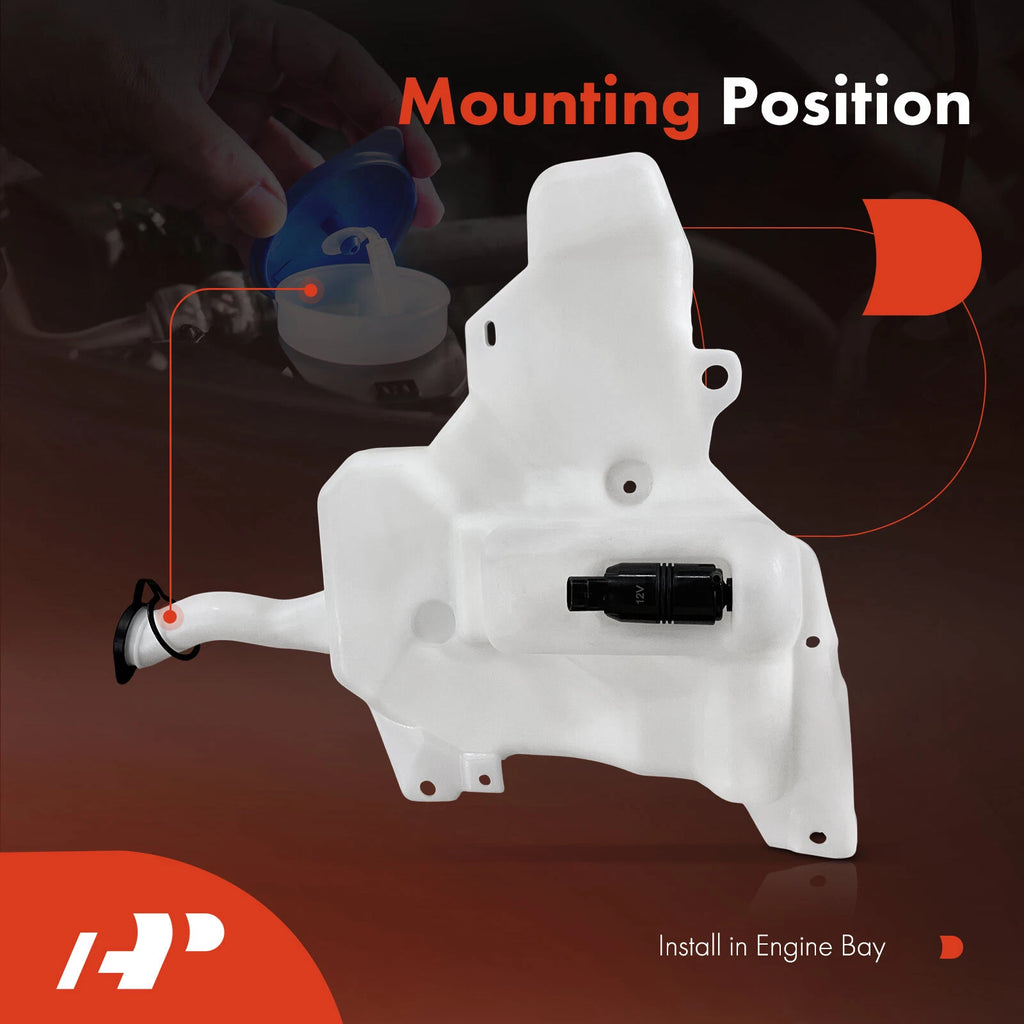 Windshield Washer Reservoir Tank with Cap & Pump for Chevy Cavalier (1995-1999)