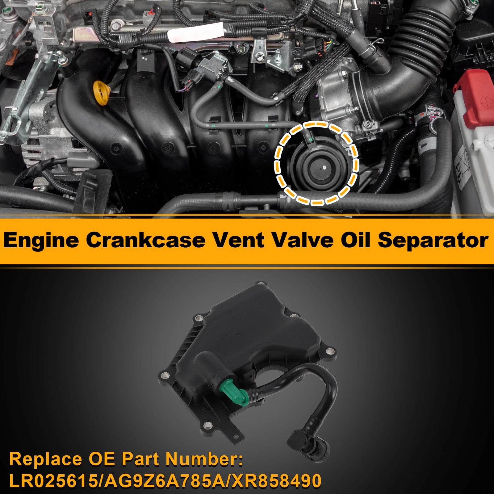 Engine Crankcase Vent Valve Oil Separator for Ford Edge 2.0L (2012–2015) No.LR025615
