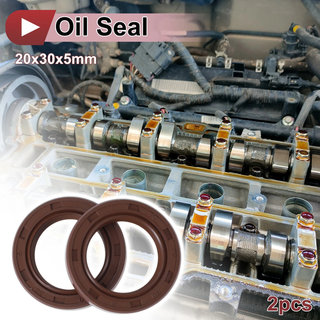 Set of 2 Oil Seal Rotary Shaft Seal FKM Rubber 20x30x5mm