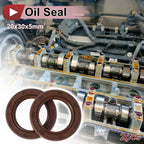 Set of 2 Oil Seal Rotary Shaft Seal FKM Rubber 20x30x5mm