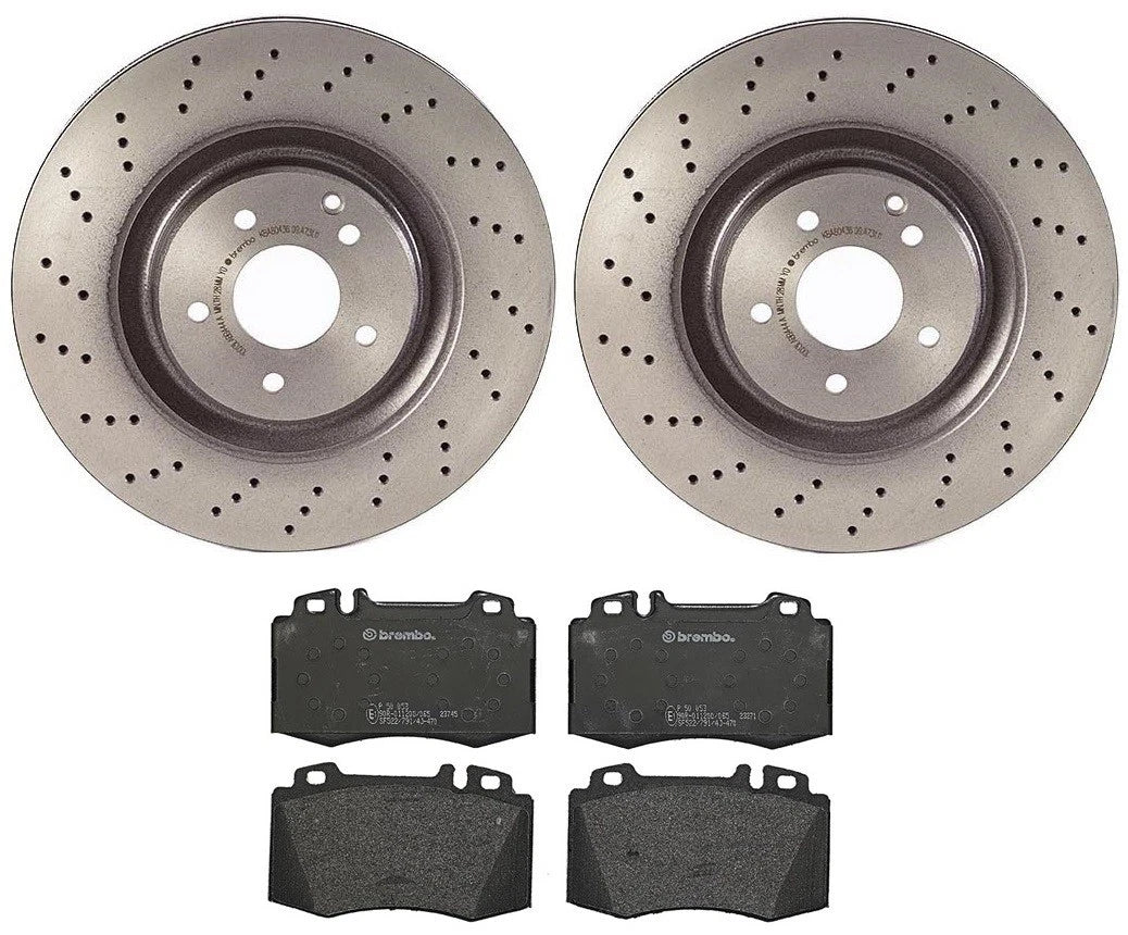 Brembo Front Brake Kit Disc Rotors Low-Met Pads for Mercedes R171 W203 A209 C209 (2002–2012)
