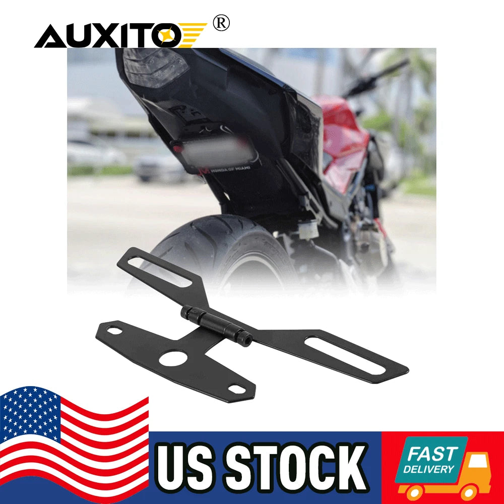 Universal Motorcycle License Plate Bracket with Tail Light Holder