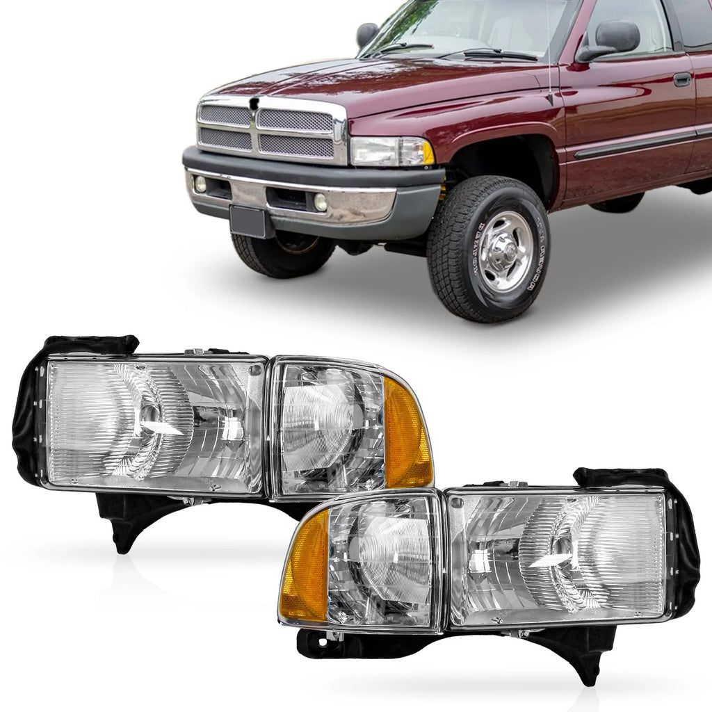2X Headlight Pair for Dodge Ram 1500 2500 3500 (1999–2002)