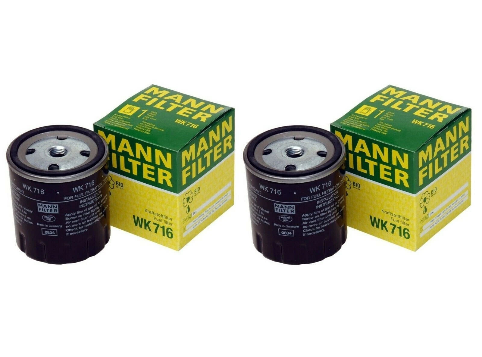 Set of 2 Fuel Filters WK716 for Mercedes Benz W123 W126 (1976–1985)