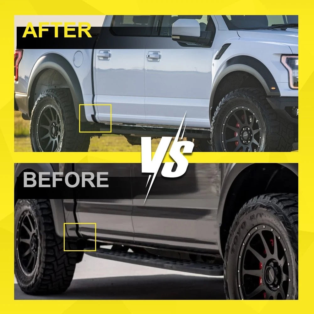 Set of 2 Front Bed Side Stone Guard Deflectors for Ford F150 F250 F350
