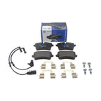 Set of 4 Hella Low-Metallic Brake Pads with Sensors for Mercedes W166 C292