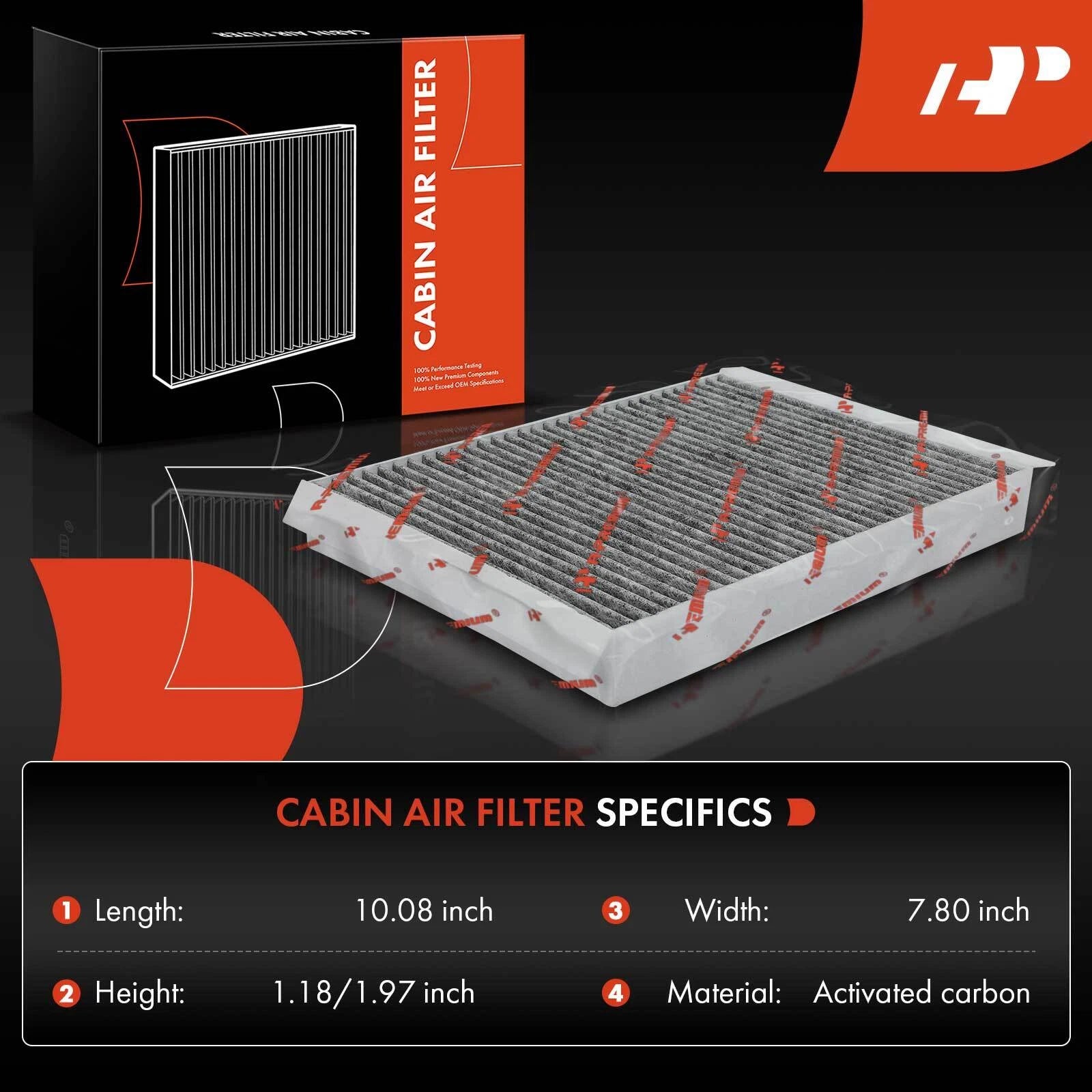 2X Activated Carbon Cabin Air Filter for Ford Mustang (2015-2022)