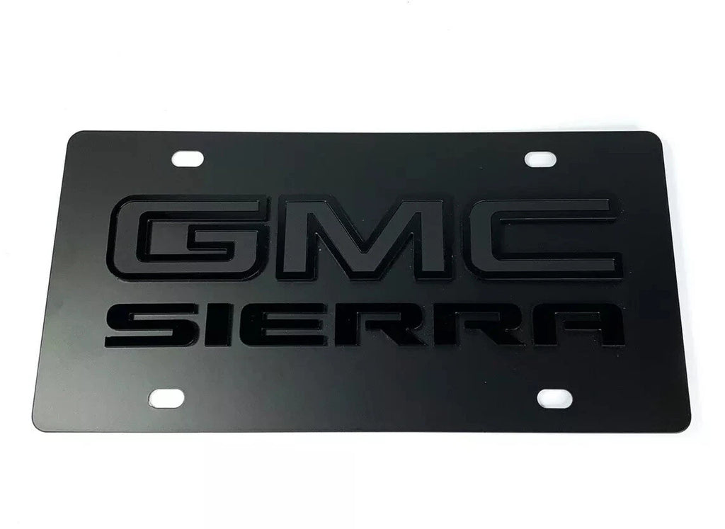 GMC Sierra Emblem Premium Full Black 3D Logo for License Plate (2014–2023)