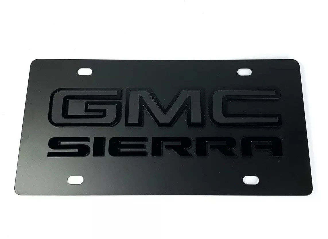 GMC Sierra Emblem Premium Full Black 3D Logo for License Plate (2014–2023)