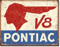 Pontiac V8 Logo Emblem Tin Metal Sign for Pontiac (1907)
