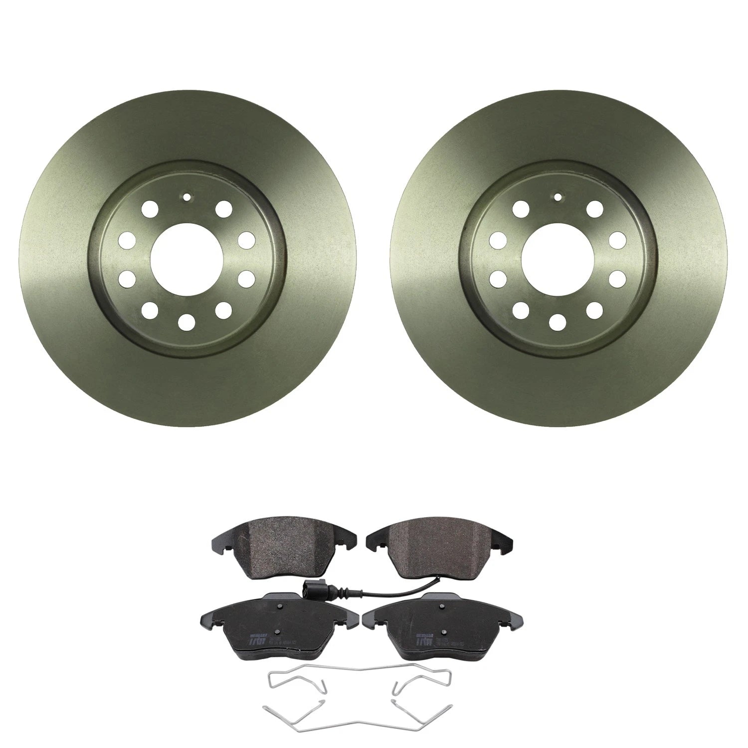 Set of 4 Bosch QuietCast Rotors & TRW LowMet Brake Pads for Audi A3 CC GTI Eos (2006–2016)