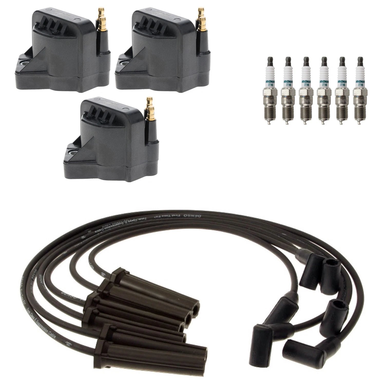 Set of 3 Ignition Coils & 6 Iridium Spark Plugs for Malibu