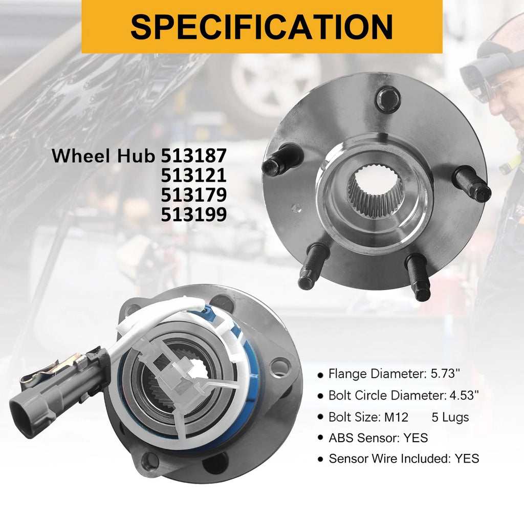 Pair Front Wheel Hub Bearing Assembly for Buick Lucerne (2006–2011)