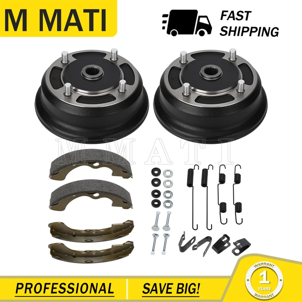 2 Front Brake Drum Hub w/ Shoes for Kawasaki Mule 4000 4010 KAF620 950 (2009–2023)