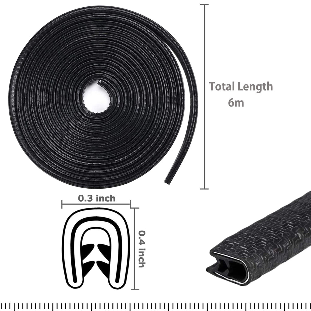Car Door Edge Guard Protector for Universal Vehicles (16Ft) Rubber Trim