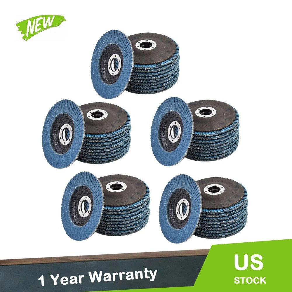 50 Pack 4-1/2" 60 Grit T29 Zirconia Flap Discs for Automotive Use