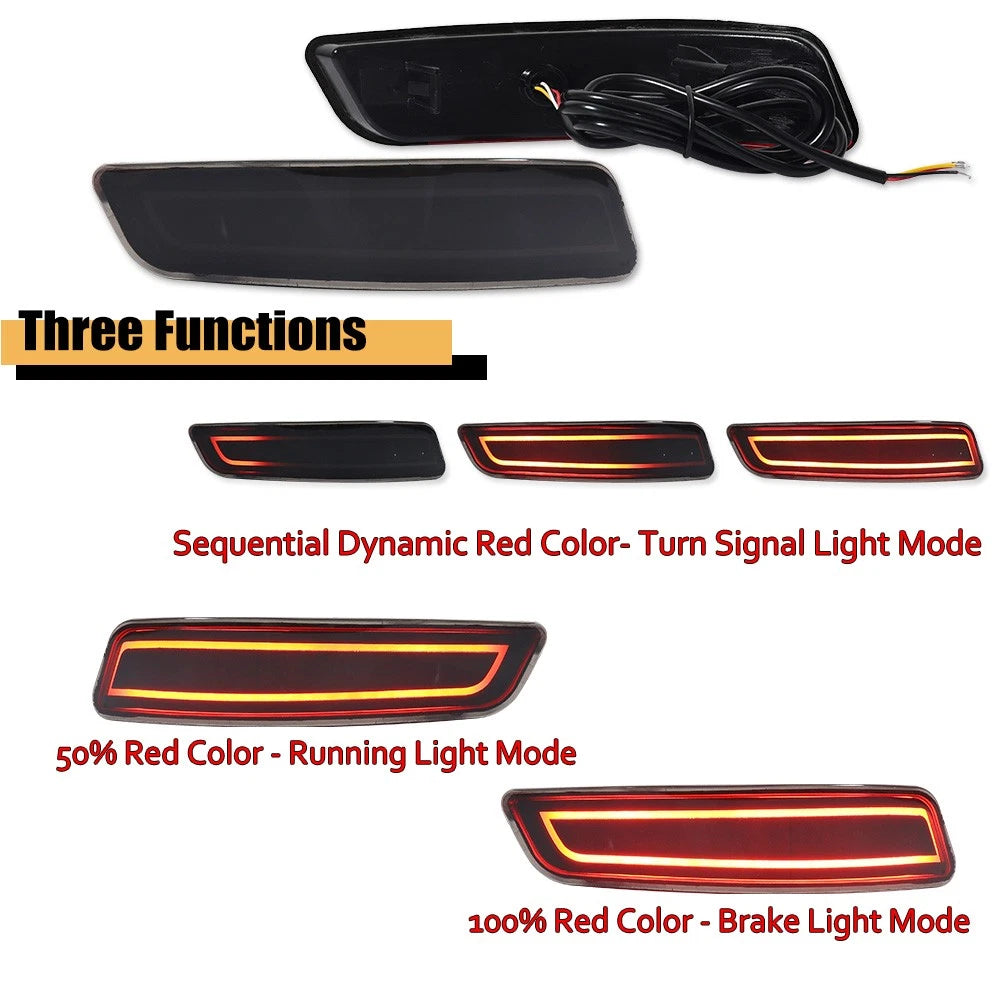 Smoke Red LED Bumper Reflector for Lexus ES300h ES350 (2013–2018)