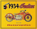 Vintage Replica Tin Metal Sign for Indian Motorcycle (1934)