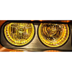 Brushed Stainless Headlight Surrounds w Yellow LED for Dodge Challenger (2008–2014)