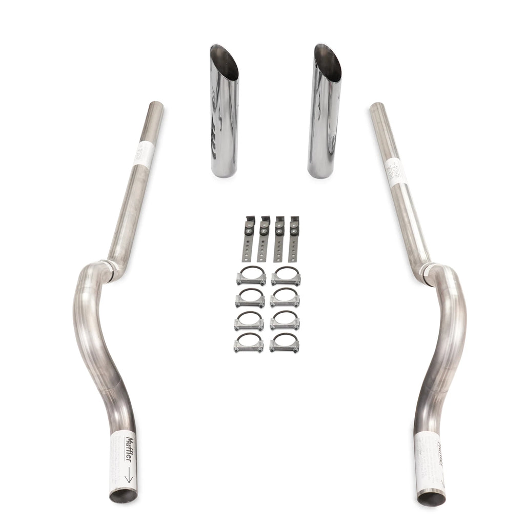 2.5" Dual Exhaust Kit for Mopar B Body (1962–1974) - No Muffler, Rear Exit, SW Tip