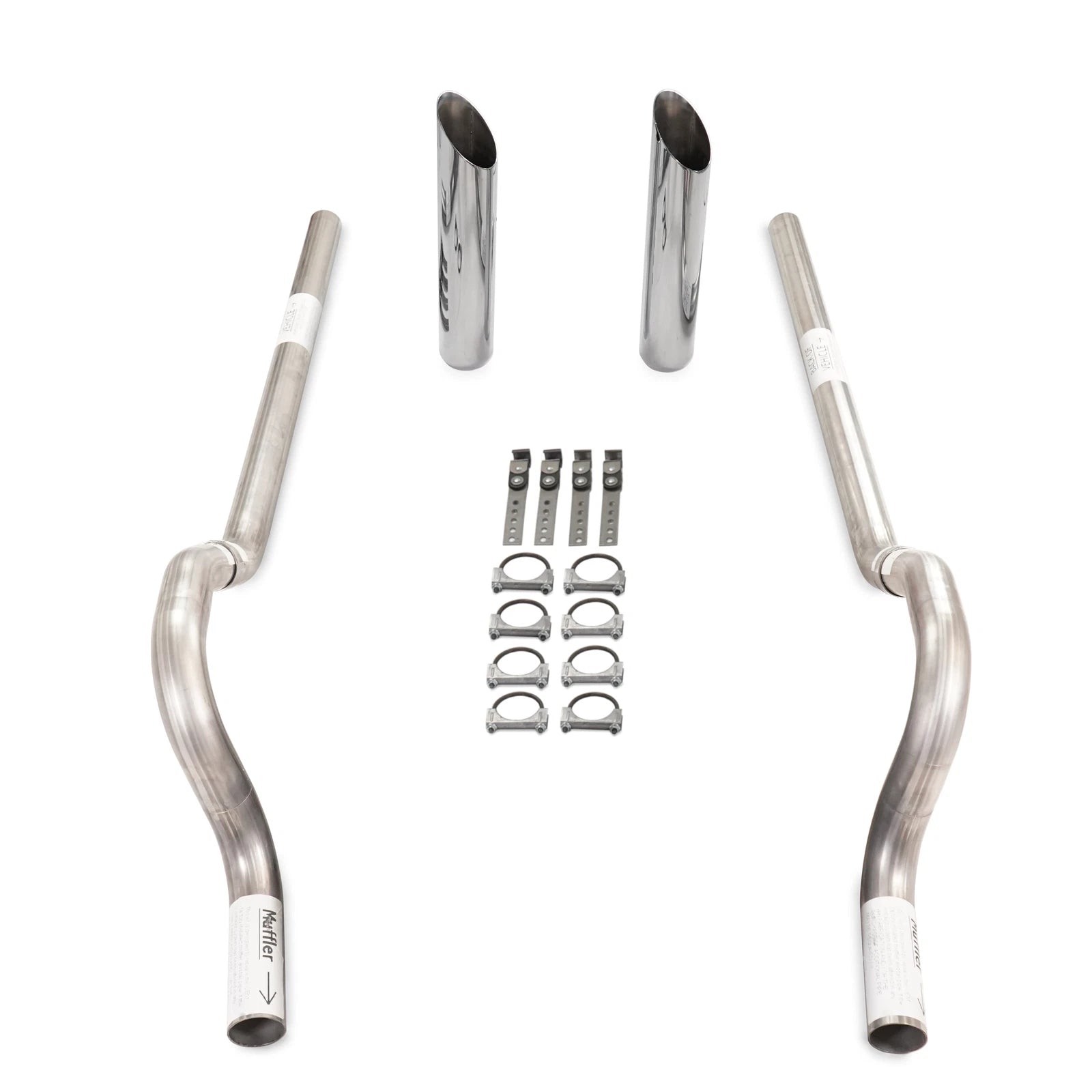 2.5" Dual Exhaust Kit for Mopar B Body (1962–1974) - No Muffler, Rear Exit, SW Tip