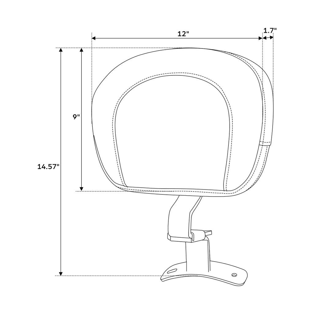 Driver Rider Backrest for Harley Touring Electra Road King Glide (2009-2023)