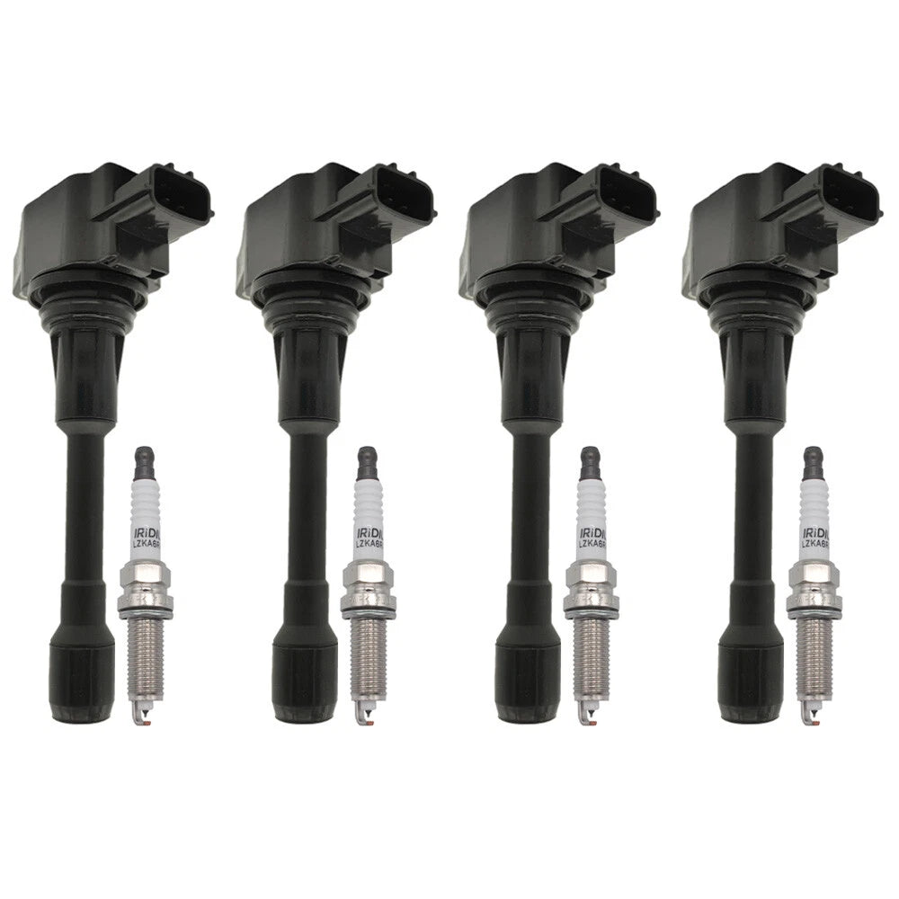 4X Ignition Coil + 4X Spark Plug Kit for Nissan Sentra L4 2.0L (2009–2012) UF549