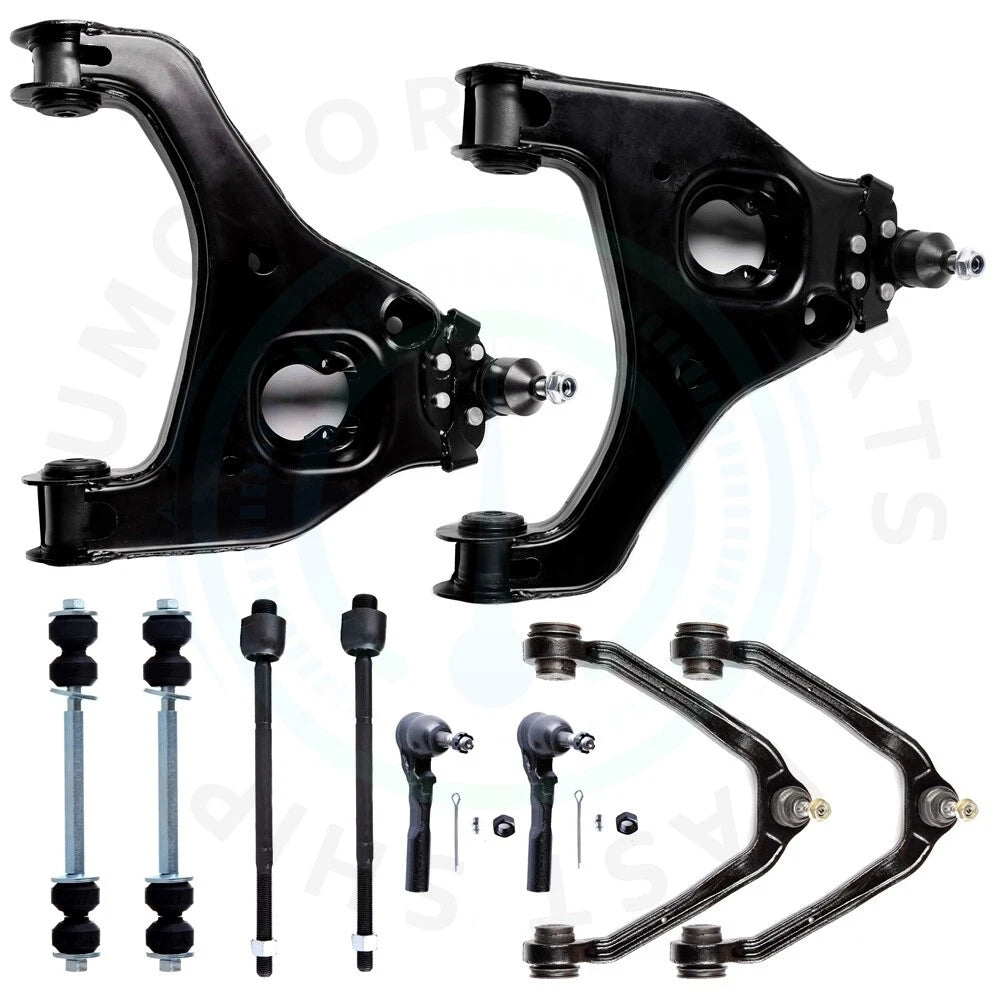 Set of 10 Front Lower Upper Control Arm Tie Rod Ends for GMC Sierra 1500 (1999–2006)