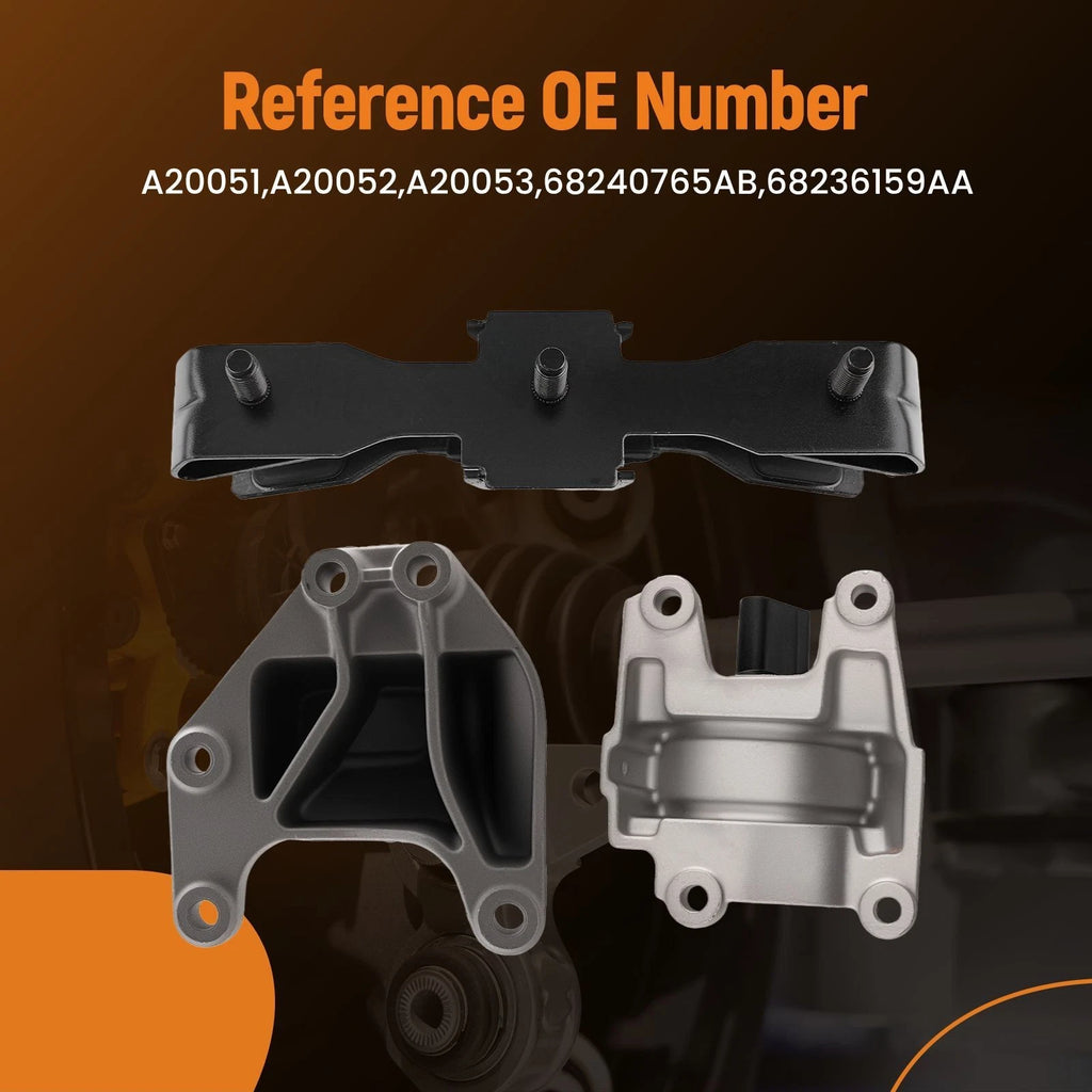Front Left Right Rear Motor Mount for Jeep Wrangler JL (2018–2020) V6 3.6L