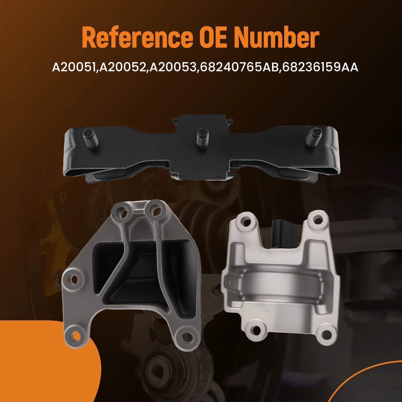 Front Left Right Rear Motor Mount for Jeep Wrangler JL (2018–2020) V6 3.6L