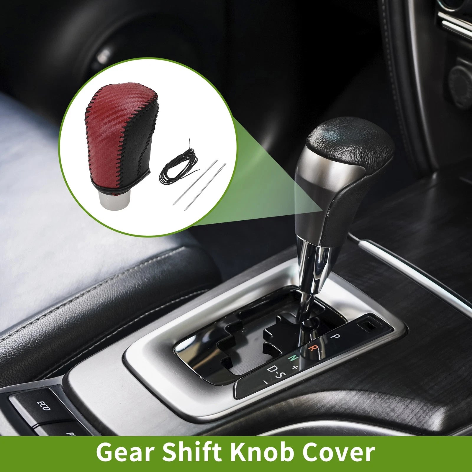 1 Pc Gear Shift Knob Cover for Honda Civic (2016–2021) Red Carbon Fiber