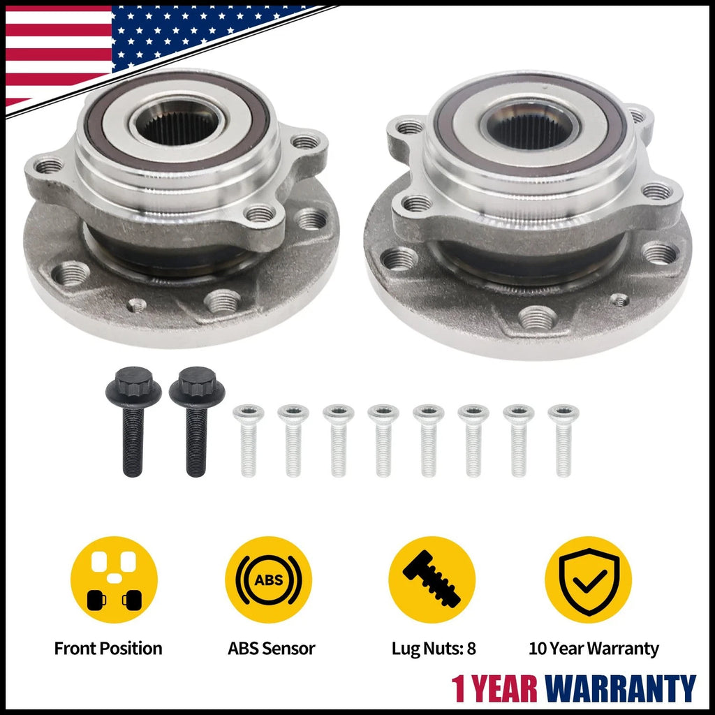 Set of 2 Front Rear Wheel Hub Bearing Assembly for Audi Q3 A3 TT (2006–2018)