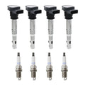 Set of 4 Ignition Coils & Denso Platinum TT Spark Plugs for GTI Jetta Tiguan A4
