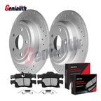 Rear Drilled Solid Brake Rotors & Pads for Dodge Durango, Grand Cherokee (2011–2020)