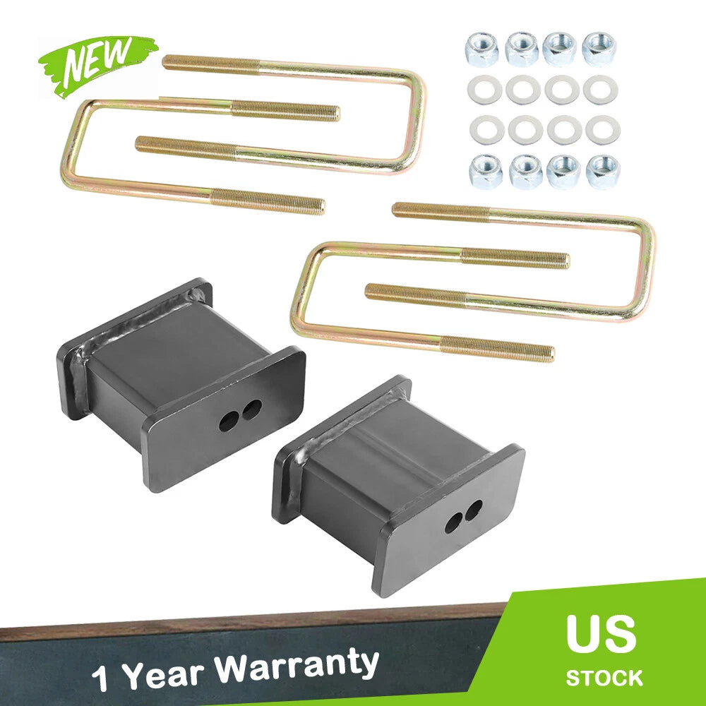 4" Rear Lift Blocks Kit w/ Ubolts for Chevy GMC Pickup (2007–2018)