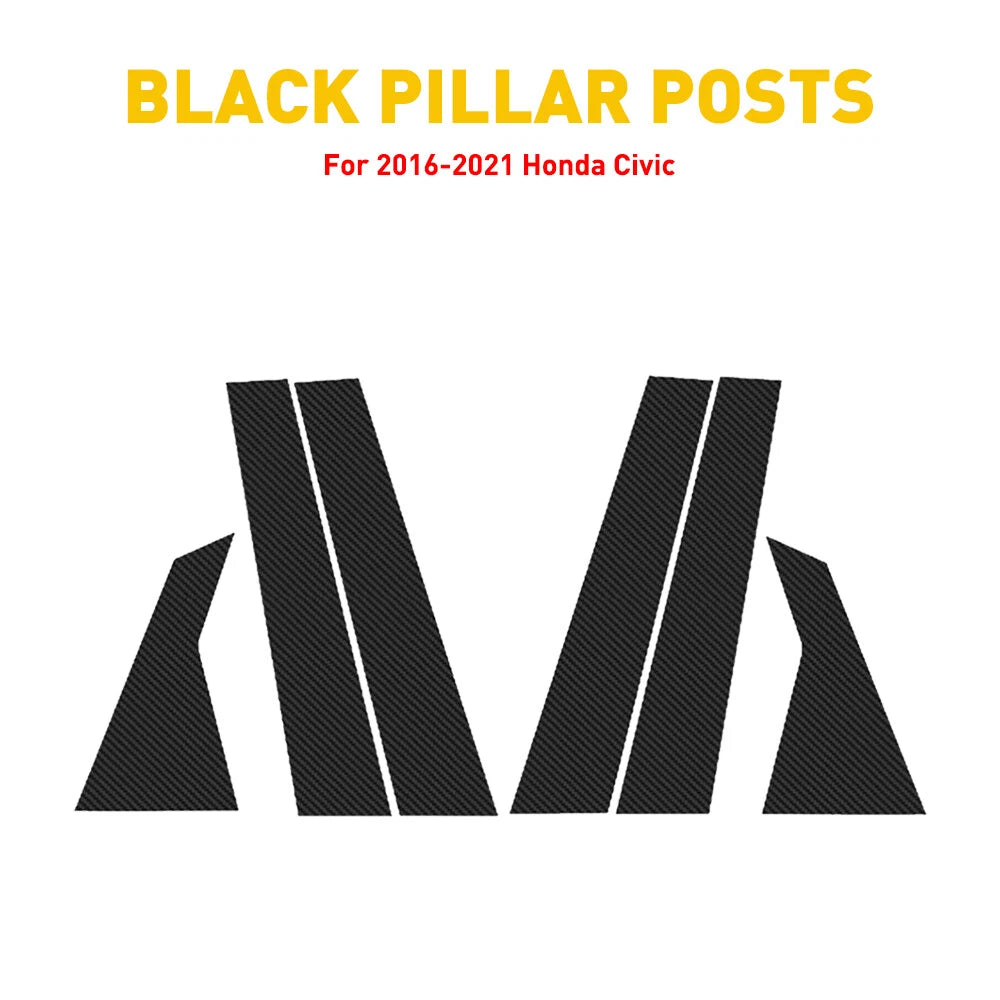 Carbon Fiber Door Pillar Post Trim for Honda Civic Sedan (2016–2021)