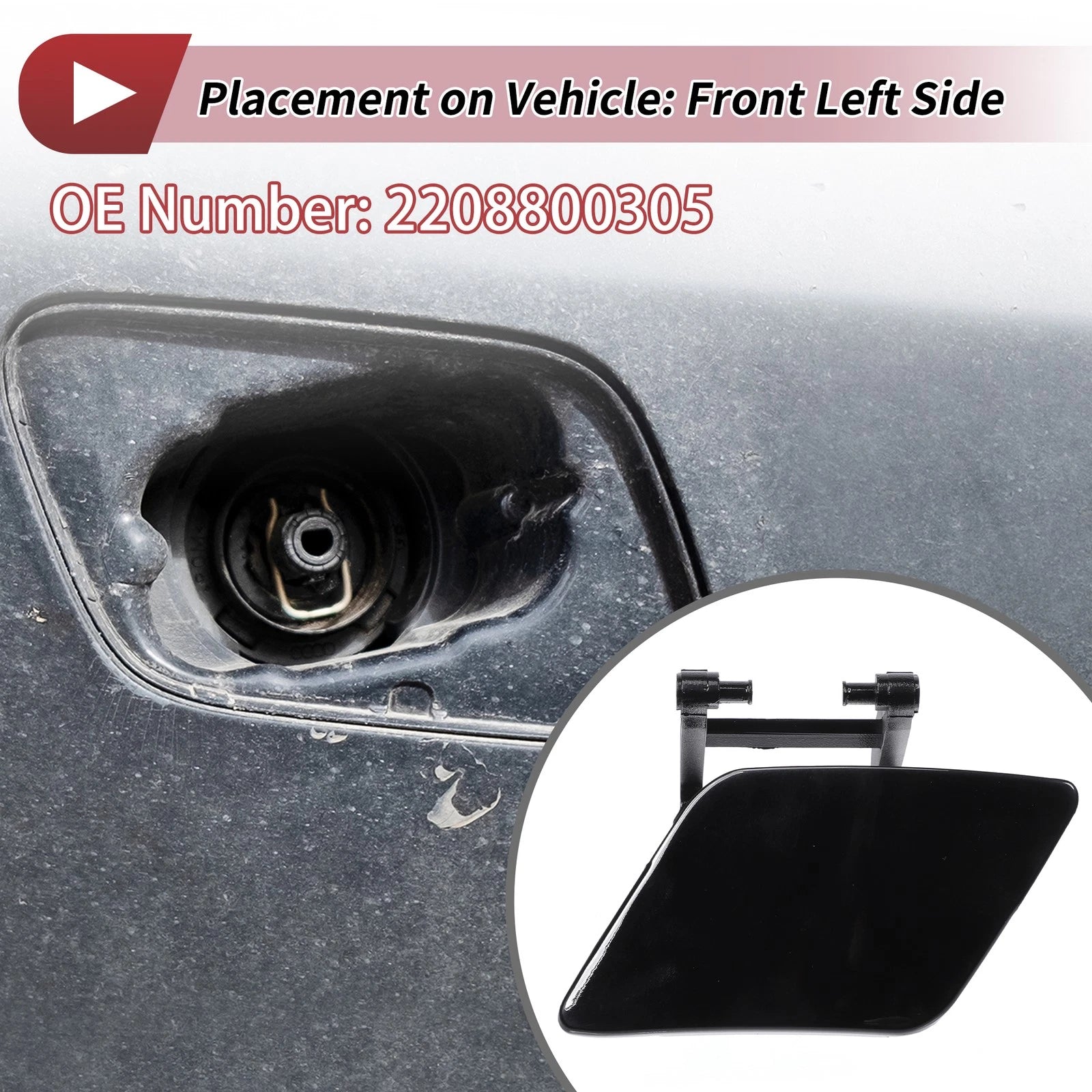 Headlight Washer Nozzle Cover Cap for Mercedes-Benz (1 Pcs)