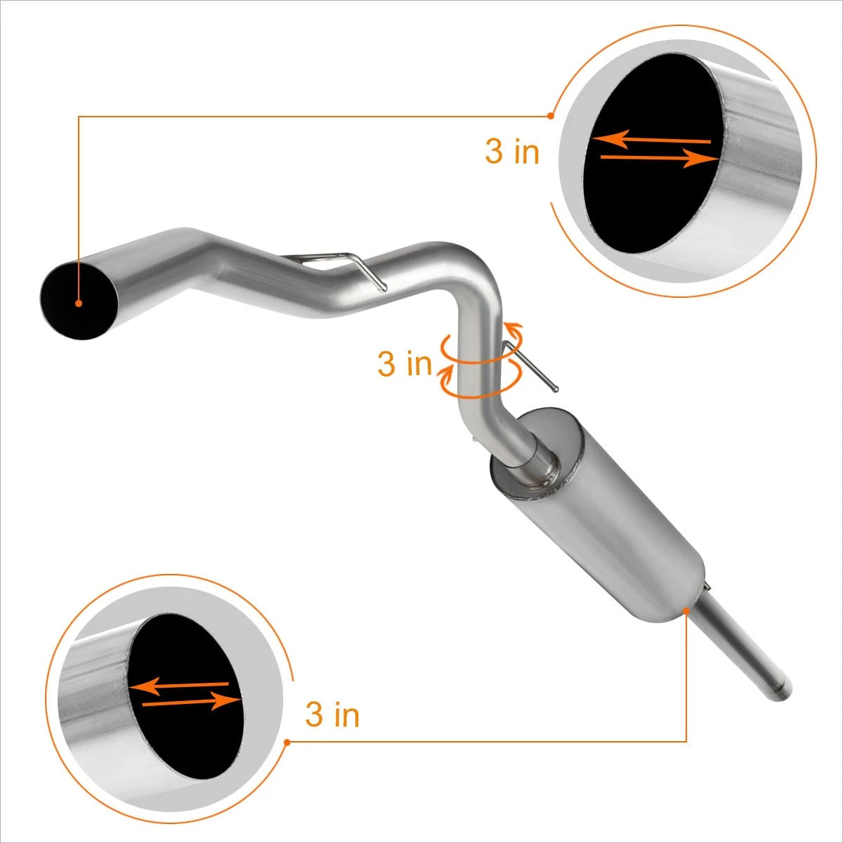 Catback Exhaust for Ford F150 6.2 V8 (2010–2014) 3" In/Outlet Aluminized Steel