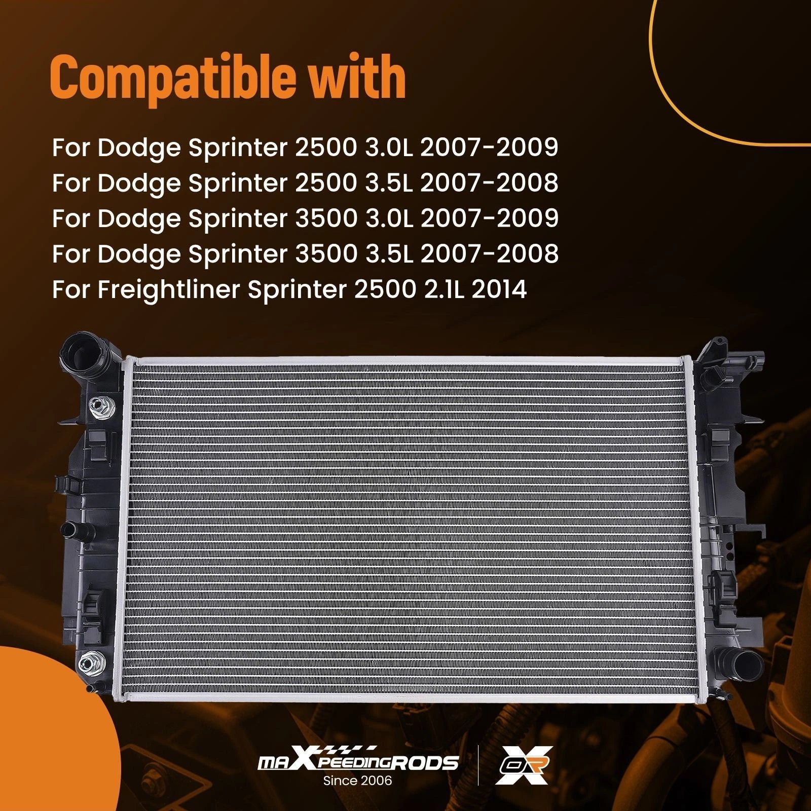 Aluminum Radiator for Dodge Sprinter 2500/3500 (2007–2009)