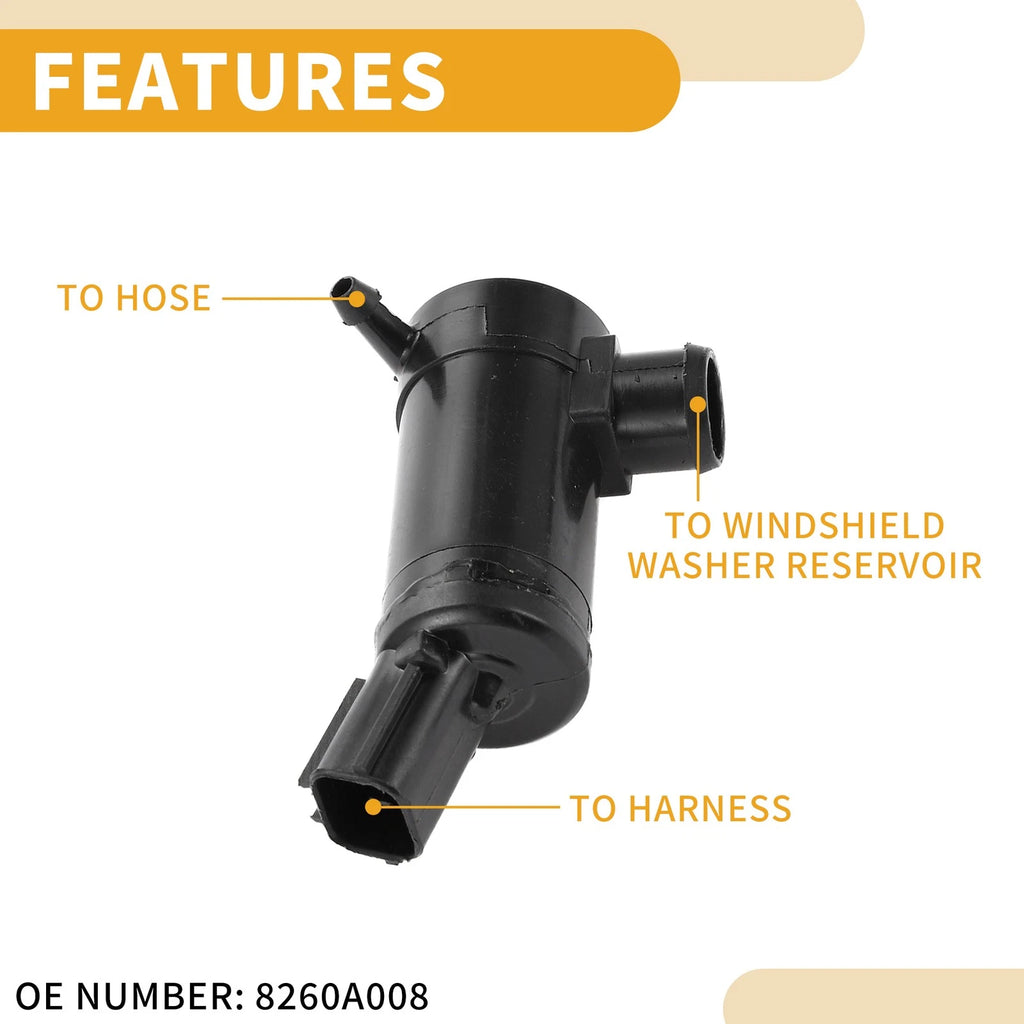 Windshield Washer Pump w/ Grommet for Mitsubishi L200 (2006–2015)