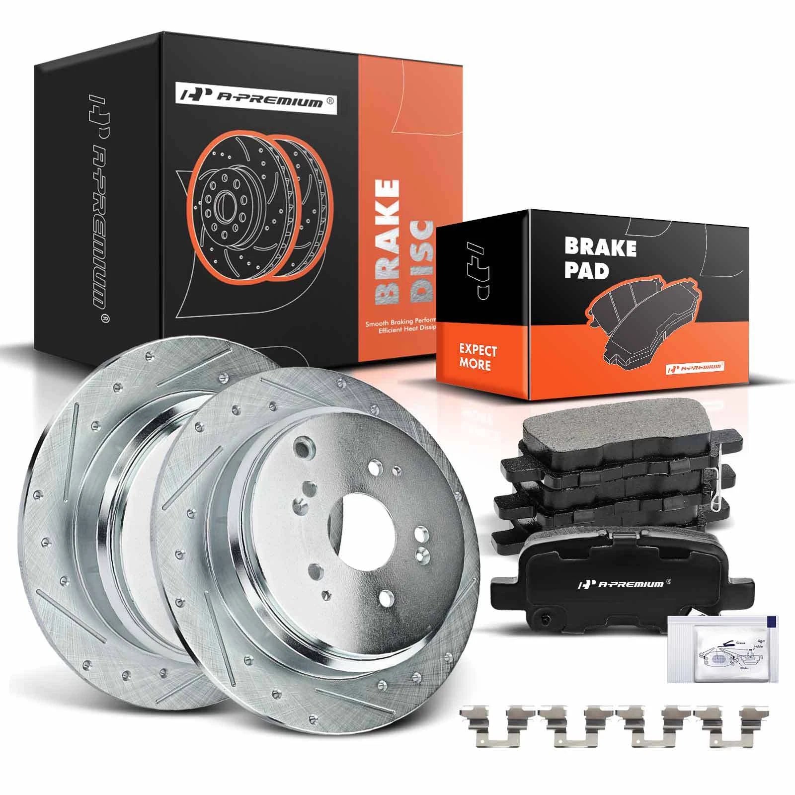 Rear Drilled Brake Rotors & Ceramic Pads for Honda Odyssey (2002–2004)