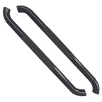 Black Textured 3in Round Bent w/1 Pad Step Nerf Bar for 2007-2018 Jeep Wrangler