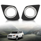 Set of 2 Front Bumper Fog Light Bezels for Toyota RAV4 (2009–2012)