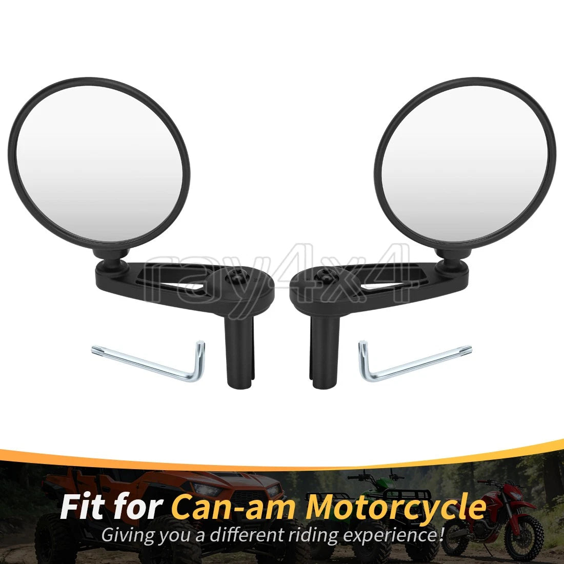 Set of 2 Rear View Side Mirrors for Can-Am Ryker 600 & 900 (2019–2025)
