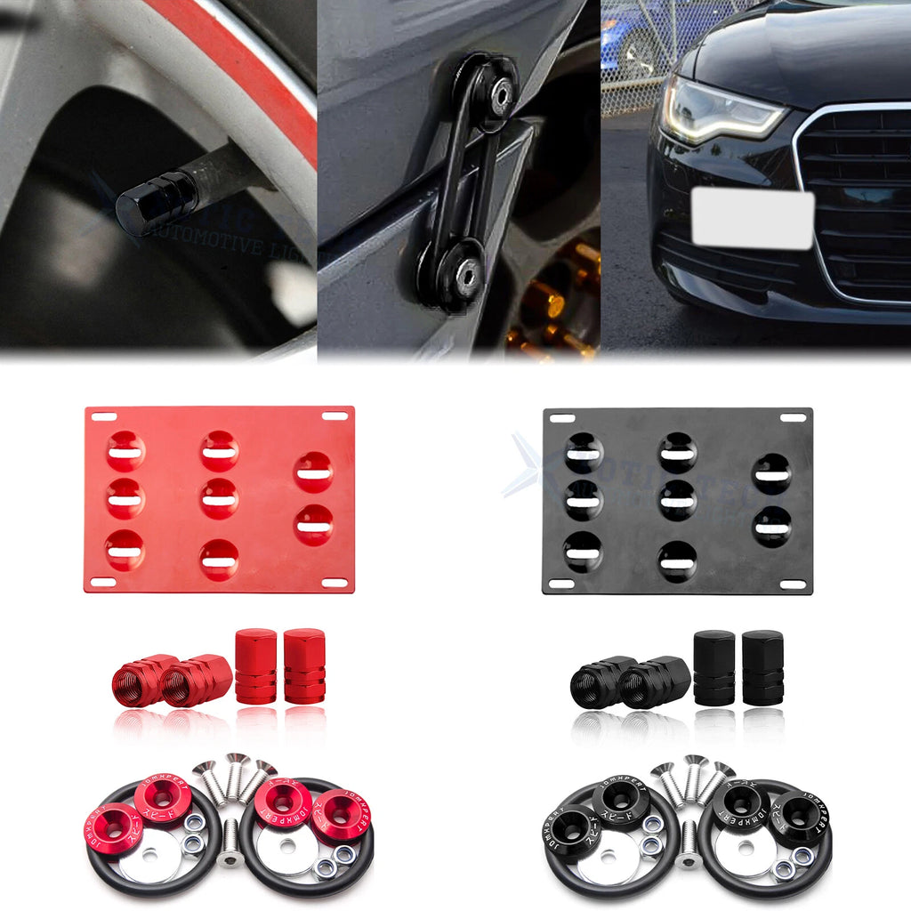 Tow Hook License Plate + Air Valve + Release Fastener for Audi A4 A5 S5 A7 (2011–2024)