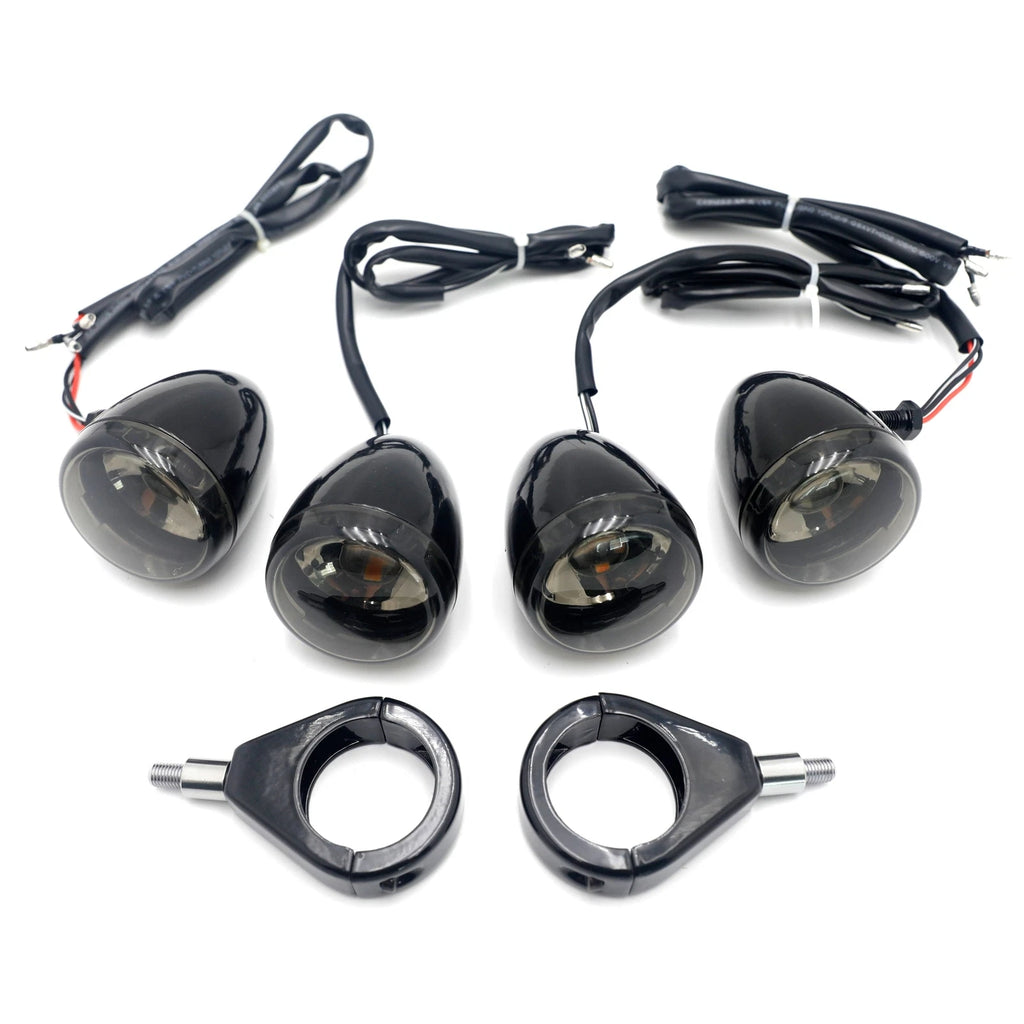 Smoke Lens Turn Signals Kit for Harley Davidson Bullet (41mm)