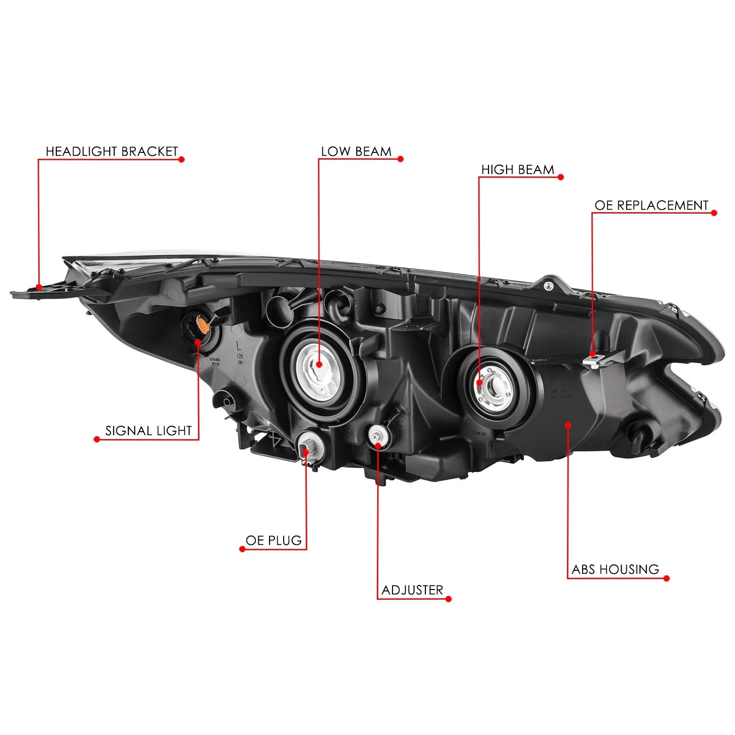 LED Headlight Lamp for Honda CR-V (2015–2016) Left Side Chrome Housing