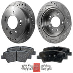 Rear Brake Disc Rotors and Pads Kit for Hyundai Elantra (2010)