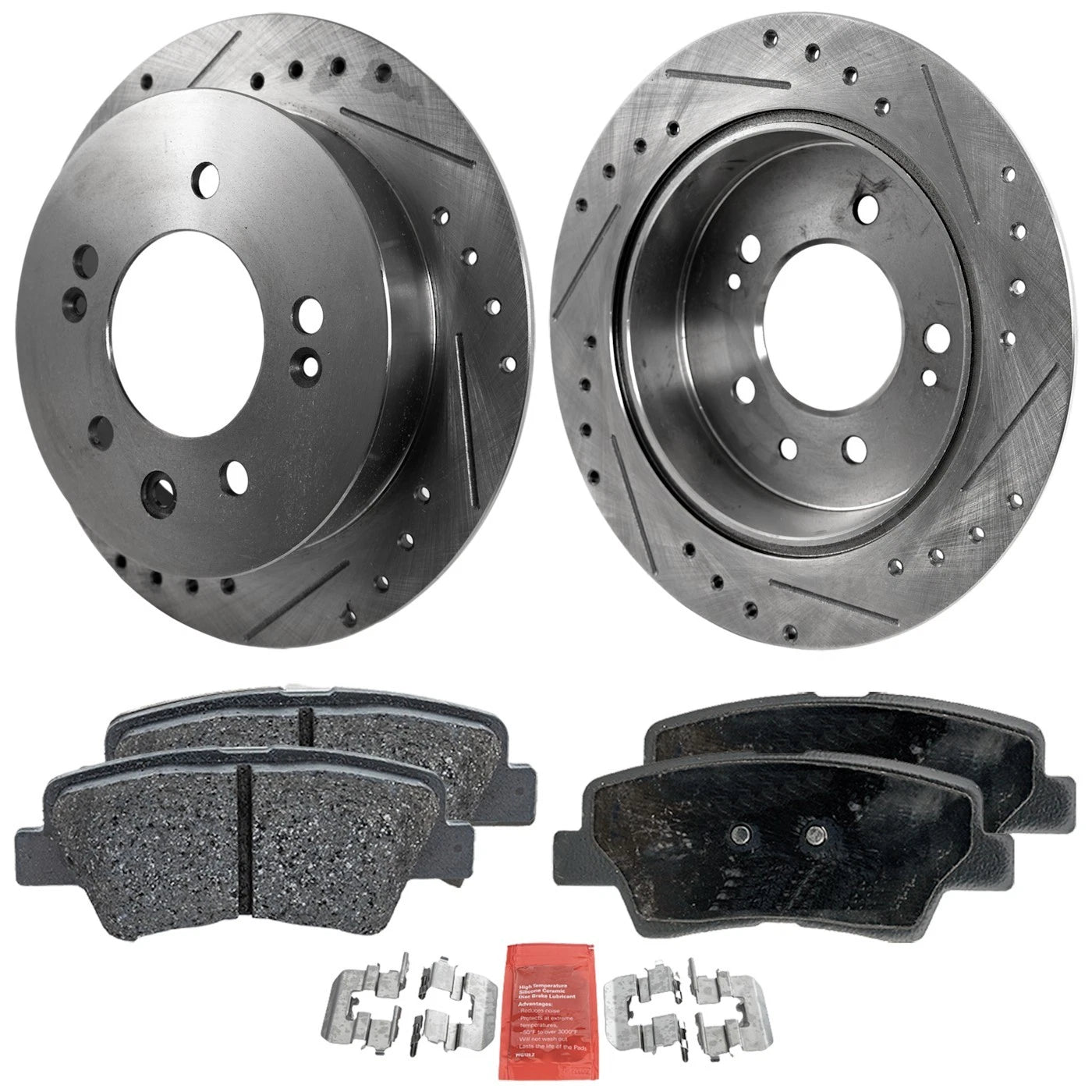 Rear Brake Disc Rotors and Pads Kit for Hyundai Elantra (2010)