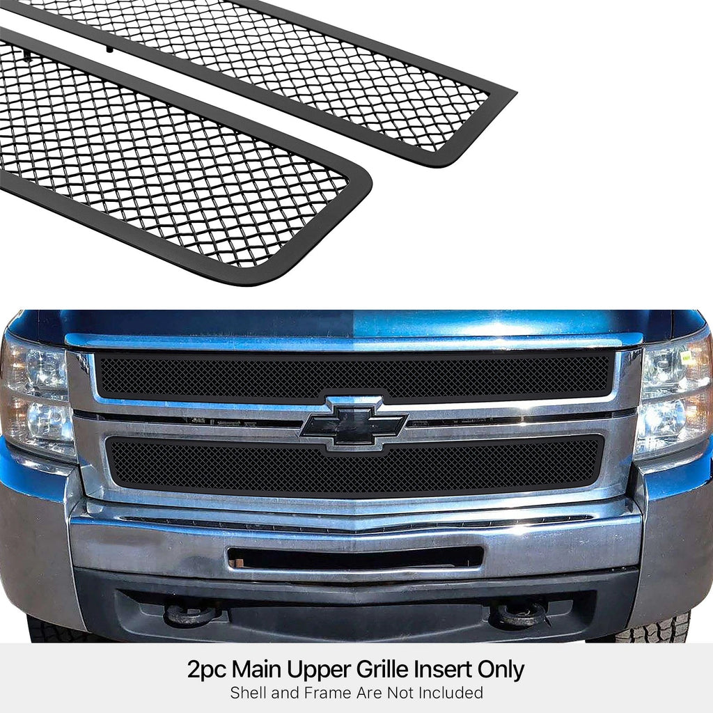 Stainless Black Mesh Grille Insert for Chevy Silverado 2500/3500 (2007-2010)